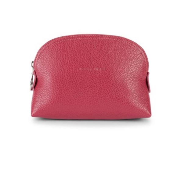 LONGCHAMP Leather Dome Pouch Fuchsia Leather Cosmetic Poucg - Picture 1 of 8